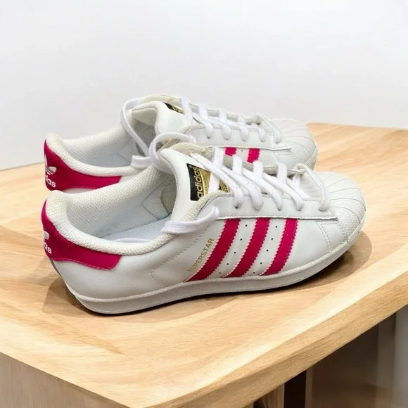 Adidas Superstar Sneakers Pink White Size US 5 EUR 36.5 ( 23.5 cm) Women’s Shoes - Picture 4 of 8